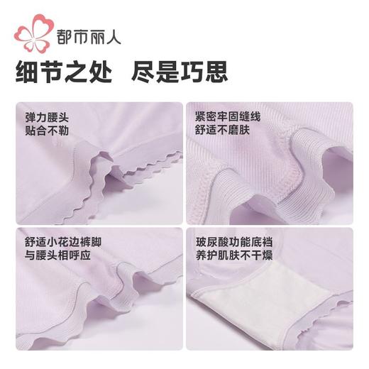 都市丽人内裤莫代尔提花女士平角内裤女内裤宽版包覆内裤LKH5P5 商品图7