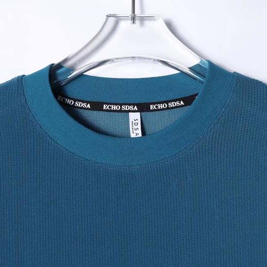 T4343SDSA秋季新款男士痞帅纯色亲肤玉米格设计圆领长袖T恤百搭时尚 商品图2