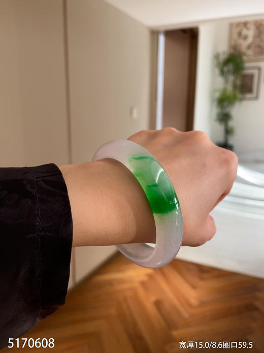 宽版冰飘翠手镯【5170608】圈口59.5~具体价格微信咨询 商品图0