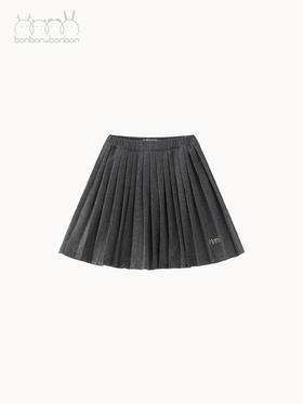 深灰羊毛百褶半裙