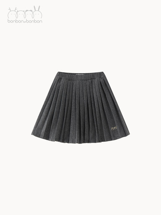 深灰羊毛百褶半裙 商品图0