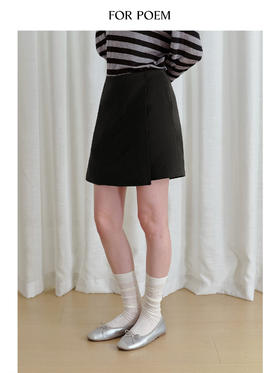 ForPoem 现货 25/FW原创设计醋酸不规则结构百搭经典短款裙裤