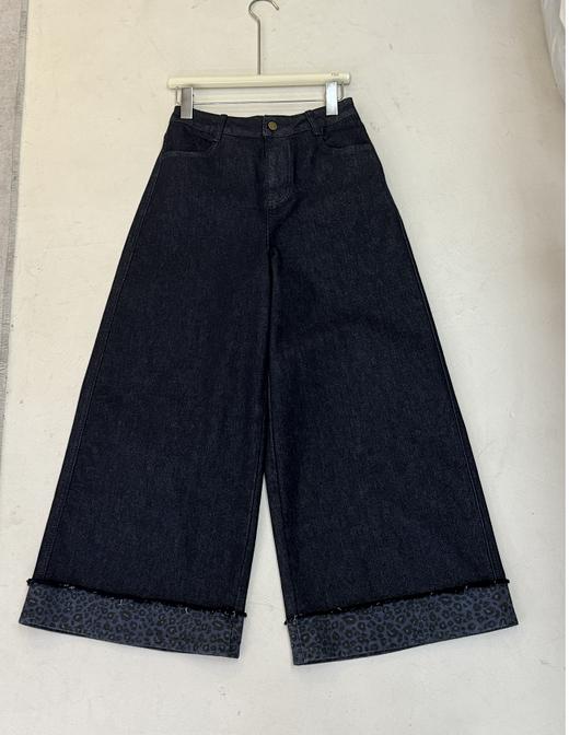 【门店同款】ENJOY秋季裤脚豹纹阔腿裤 164993184 商品图0