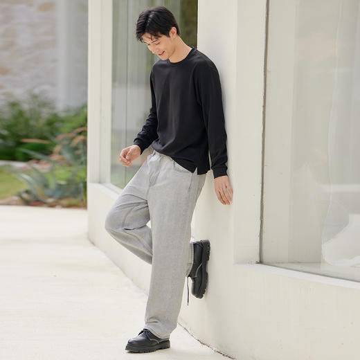 【门店同款】马恩MAXNEW2025秋新款复古水洗牛仔裤男弹力直筒长裤 商品图2