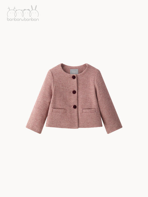 复古格纹设计感外套 商品图0