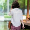 西子/【南法亚麻】法国雨露麻重工刺绣慵懒风设计感翻领长袖百搭衬衫/CSBH1491 商品缩略图2