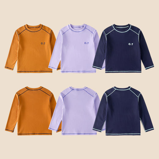 【7A抗菌】棉花堂高弹无骨缝针织长袖童装T恤——FA52009 商品图5