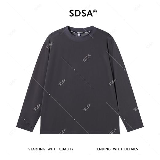 T4343SDSA秋季新款男士痞帅纯色亲肤玉米格设计圆领长袖T恤百搭时尚 商品图1