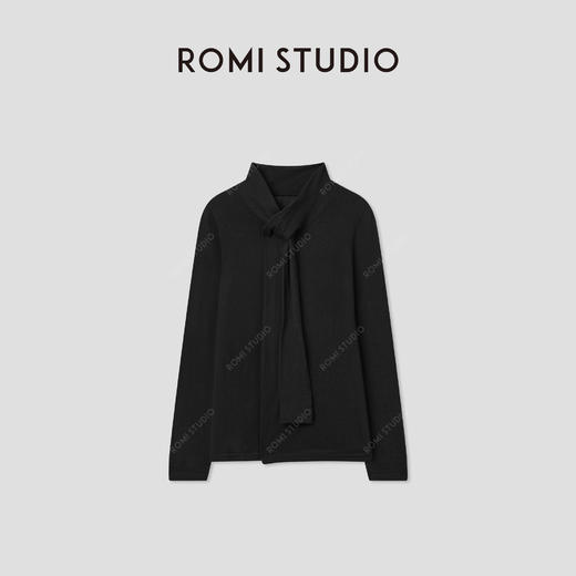 ROMI STUDIO“优雅独特”绵羊毛混纺领带扭纹开襟毛衫 RWCAS65085 商品图0