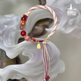 【普陀山】五行五珠款-火 | 火明 · 般若光     师傅手工编织手绳