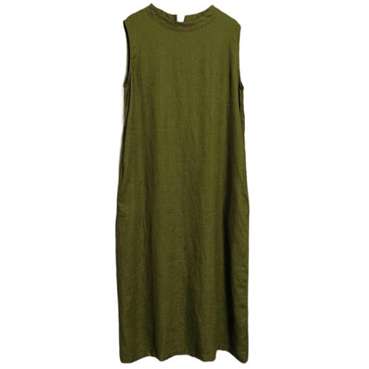 秋香色亚麻连衣裙文艺外穿内搭复古春夏秋【预售3天】GYD0622 商品图4