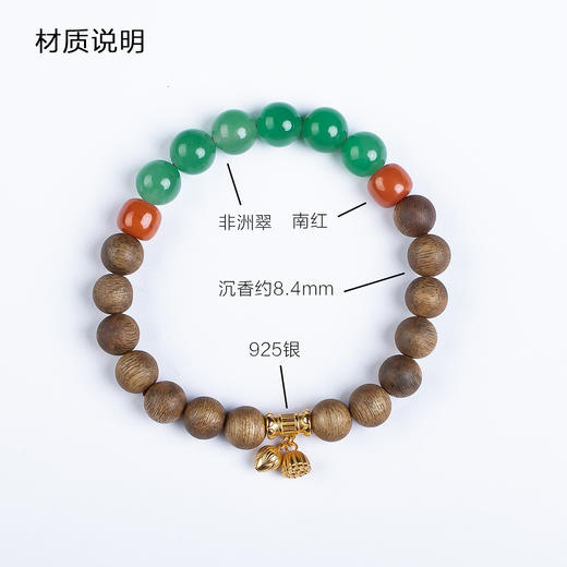 xy0556沉香+南红非洲翠手串 商品图6