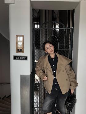 Acne studi*s 25Fw早秋新款 老钱复古风短款夹克风衣外套（ZY*MM）