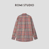 ROMI STUDIO“美式复古”棉麻感双面印花格子翻领衬衫 RWCASY5022  商品缩略图1