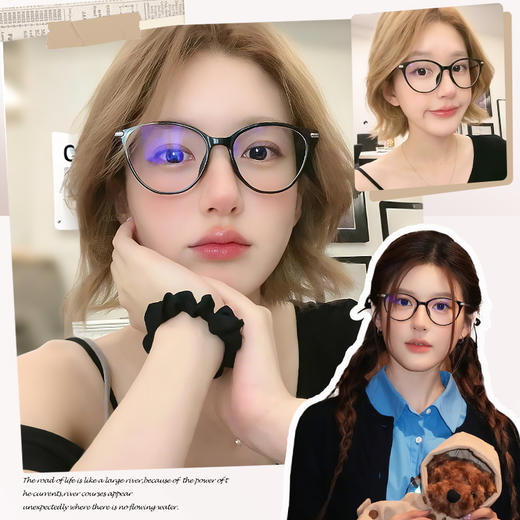 普莱斯光学镜框TR52016 出圈猫眼框 日常又时髦 TR90材质 男女同款 四色可选 商品图4