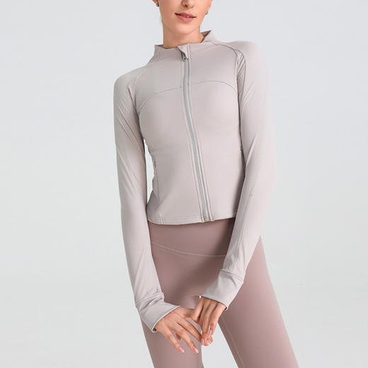 【139元任选2件】跃牌 “晨”系列 裸感瑜伽上衣立领修身透气显瘦网纱运动跑步外套女健身瑜伽服JLWSWT（活动产品，收货7天内支持退换） 商品图4