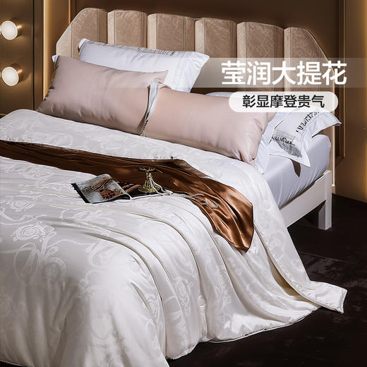 富安娜家访蚕丝被克洛伊提花桑蚕丝抑菌四季被1.8米床1000克 商品图5