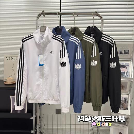 D082127条纹Logo宽松网格内衬立领运动夹克外套 商品图0