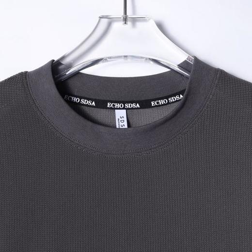 T4343SDSA秋季新款男士痞帅纯色亲肤玉米格设计圆领长袖T恤百搭时尚 商品图2