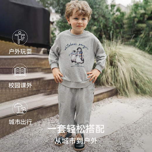 【宝宝服饰】嫚熙童装儿童套装2025新款男童秋款卫衣卫裤 商品图4