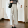 OLrain欧芮儿2025新款女秋季慵懒九分直筒休闲裤收褶松弛显瘦裤子 商品缩略图3