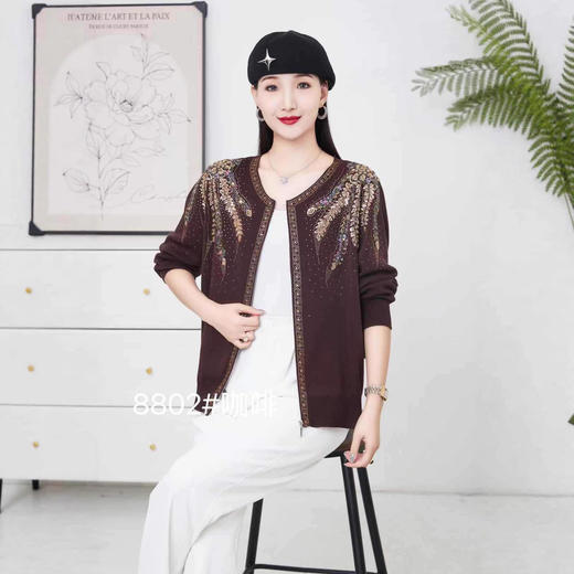 FCY JY8802刺绣针织衫上衣大码妈妈宽松毛衣 商品图4