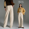 OLrain欧芮儿慵懒显瘦针织休闲裤女秋季2025新款松紧腰直筒长裤子 商品缩略图0
