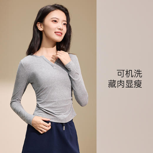 【秋上新】I'd爱帝女式莱赛尔羊毛V领长袖衫 商品图3