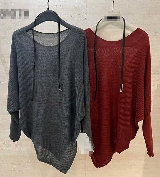 【门店同款】ENJOY秋季黑标不规则加腰带针织上衣 164743564 商品图0