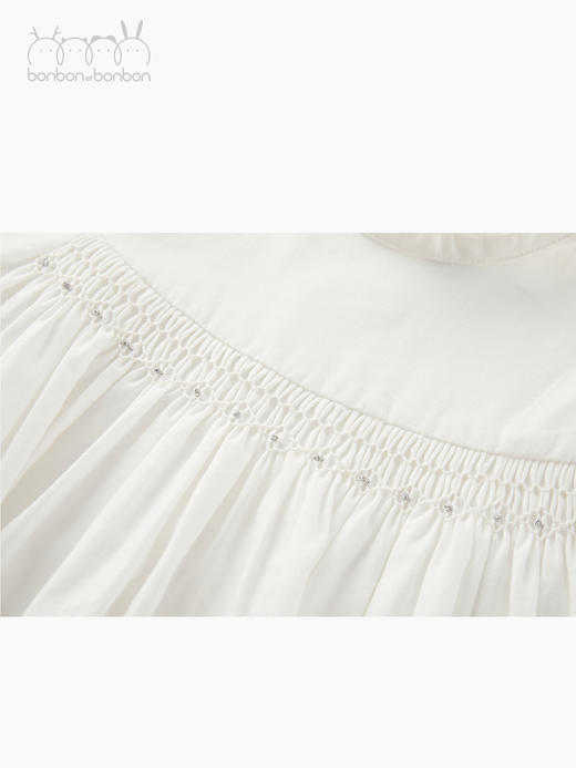 公主领白色缩褶上衣 商品图3