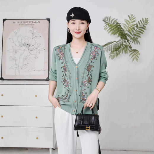 FCY JY8810妈妈装春秋针织开衫毛衣 商品图2