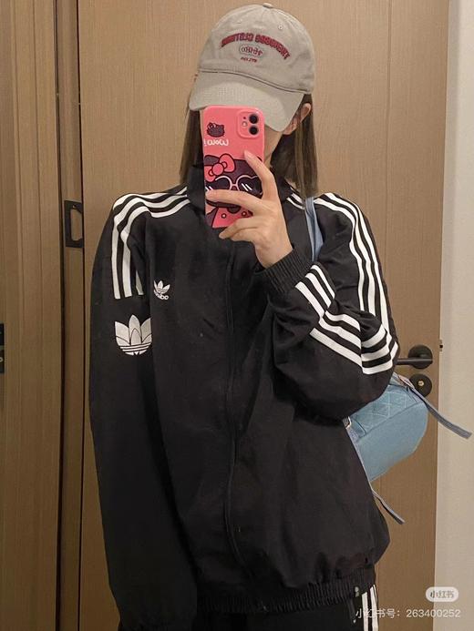 D082127条纹Logo宽松网格内衬立领运动夹克外套 商品图2