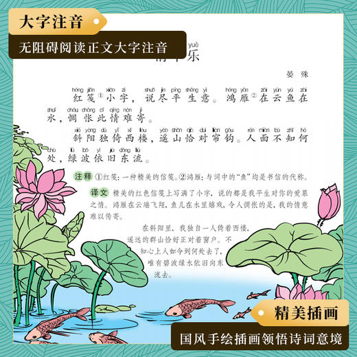 宋词三百首【注释、译文、赏析，带拼音，每篇词文均配彩图】 商品图3