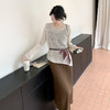 韩系镂空罩衫吊带连衣裙套装女2025秋季新款流行显瘦长裙两件套HSYL3301 商品缩略图1
