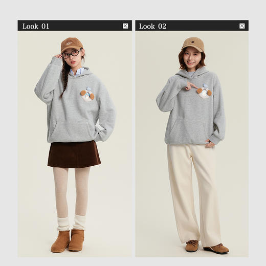 笛莎Deesha青少年女童卫衣2025冬季女童暖皮连帽卫衣 商品图2