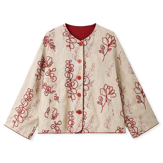 SS N7047印花改良上衣国风时尚开衫盘扣复古宽松外套 商品图4