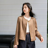 三彩2025秋季新款休闲外套仿麂皮绒正肩长袖开衫上衣复古S 商品缩略图3