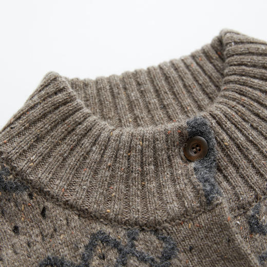 ROMI STUDIO“北欧静奢”100羊毛费尔岛提花图纹毛衣开衫RWCAW65180 商品图2