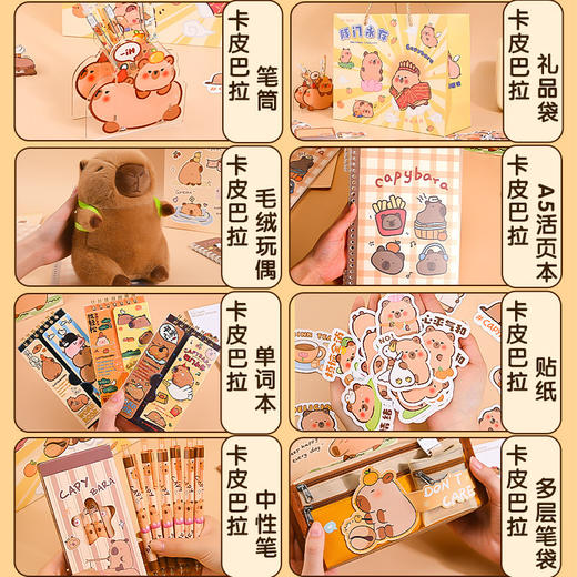 哇~满满一箱【开学大礼包！一站式备齐】文具齐全，卡皮巴拉开学季大礼包小学生伴手礼礼盒学习奖品礼品礼物文具套装。ra 商品图1