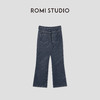ROMI STUDIO“老钱静奢”独特平纹高腰微喇直筒牛仔裤RWCSXD3842 商品缩略图1