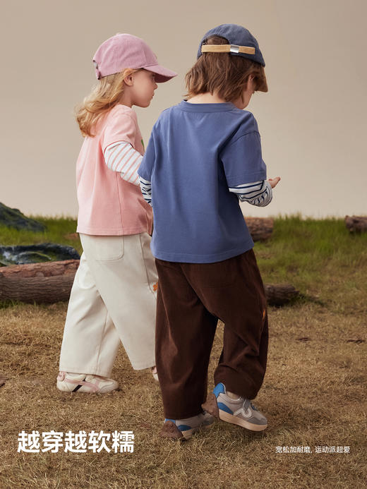 贝肽斯儿童裤子2025秋季新款男女童休闲运动裤宝宝秋装灯芯绒长裤 商品图3