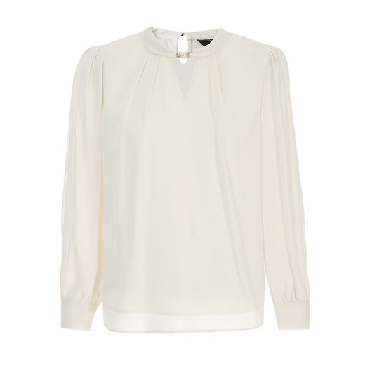 EITIE爱特爱秋季新款时尚挂脖镂空直筒显瘦衬衫上衣7913616 商品图5