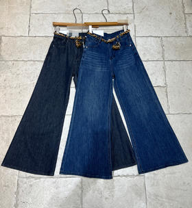 【门店同款】ENJOY秋季气质豹纹腰带筒喇裤 164248598