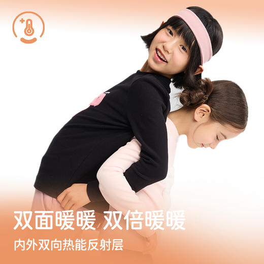 onmygame女童长袖T恤双面暖暖绒亲肤保暖防静电GP81118000 商品图3