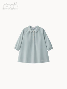 雾蓝设计感连衣裙