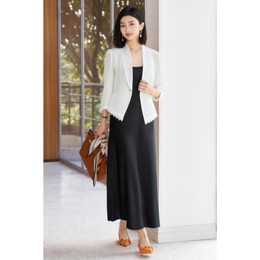 薄透气醋酸短外套 米思阳2025夏季新款轻气质高级感七分袖西装1531 商品图2