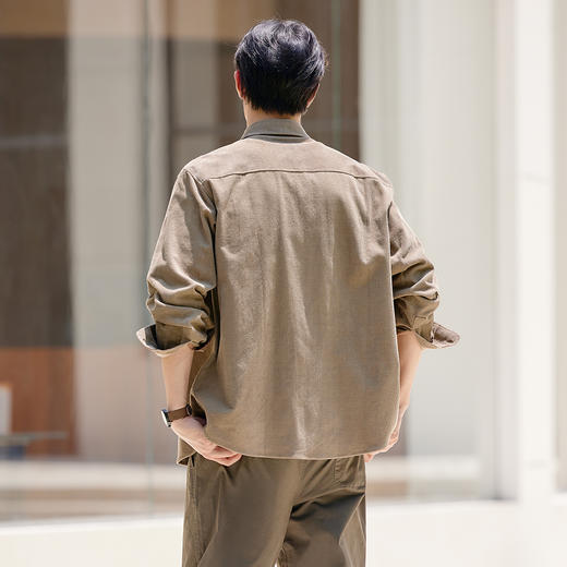 马恩MAXNEW男装2025秋季新款灯芯绒衬衫男士外套宽松长袖衬衣纯棉 商品图4