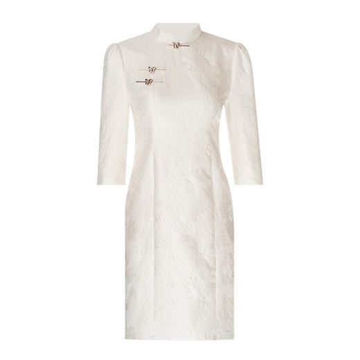 「自」全新升级【铂金会员339/天猫459/差价120】(40404)洛诗琳新中式提花连衣裙2025秋季气质国风改良显瘦旗袍裙女 商品图4