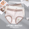 60只彩棉中腰大码内裤女a类纯棉抗菌加长裆蕾丝边女士内裤透气364# 商品缩略图3