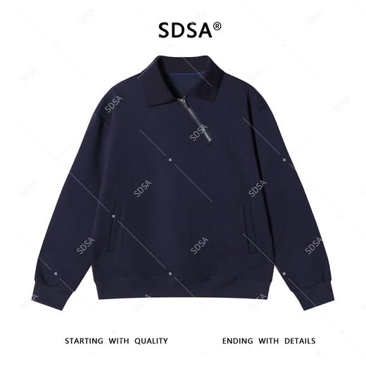 8502SDSA男士秋冬新款轻奢痞帅男装纯色斜拉链翻领套头卫衣百搭潮牌 商品图0